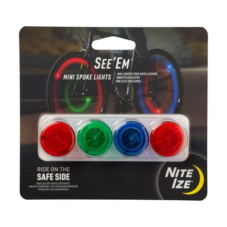 Nite Ize - See'Em Mini LED Spoke Lights (4-Count) - Red/Blue/Green
