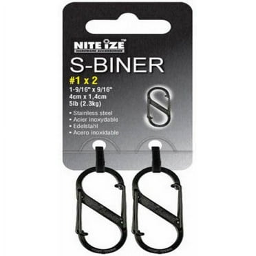 Nite Ize Size-1 S-Biner Dual Spring Gate Carabiner, Black, 2-Pack