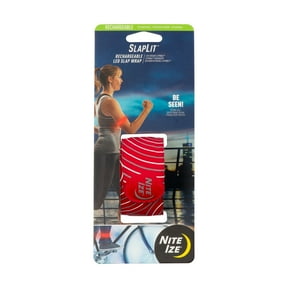Nite Ize SlapLit Rechargeable LED Slap Wrap, Light Up Bracelet or Anklet for Nighttime Visibility, Red with Red LED