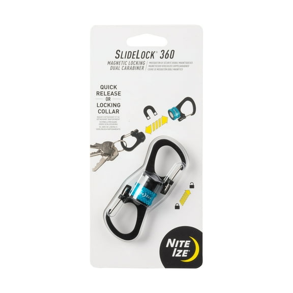 Nite Ize Slidelock 360 Magnetic Locking Dual Carabiner - Blue
