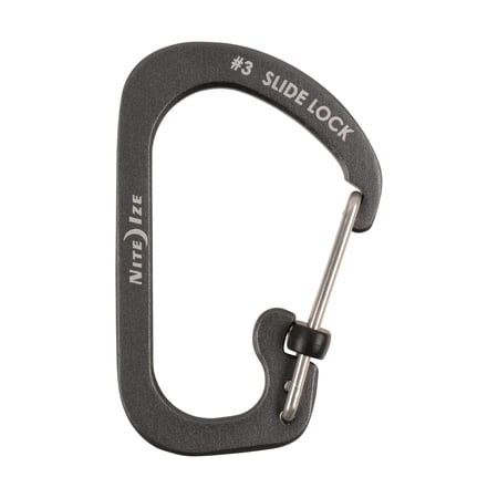 Nite Ize SlideLock Carabiner Aluminum Size 3 - Coal