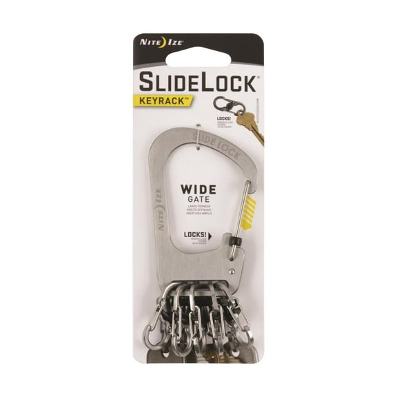 Nite Ize SlideLock KeyRack Stainless Steel Keychain Carabiner with Locking S-Biners