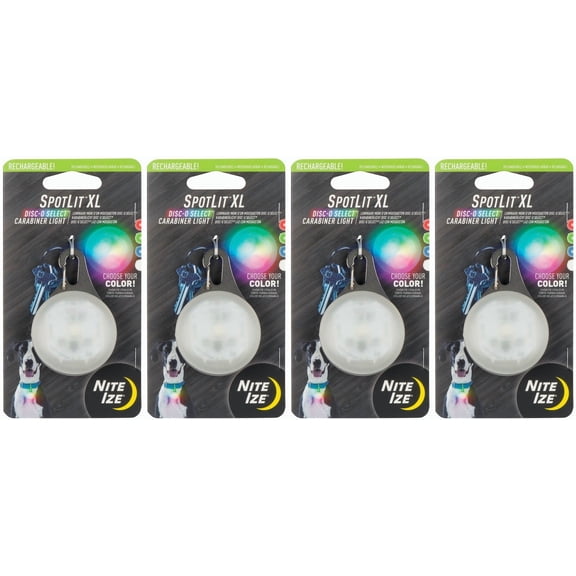 Nite Ize SpotLit XL Rechargeable Carabiner Light - Disc-O Select (4-Pack)