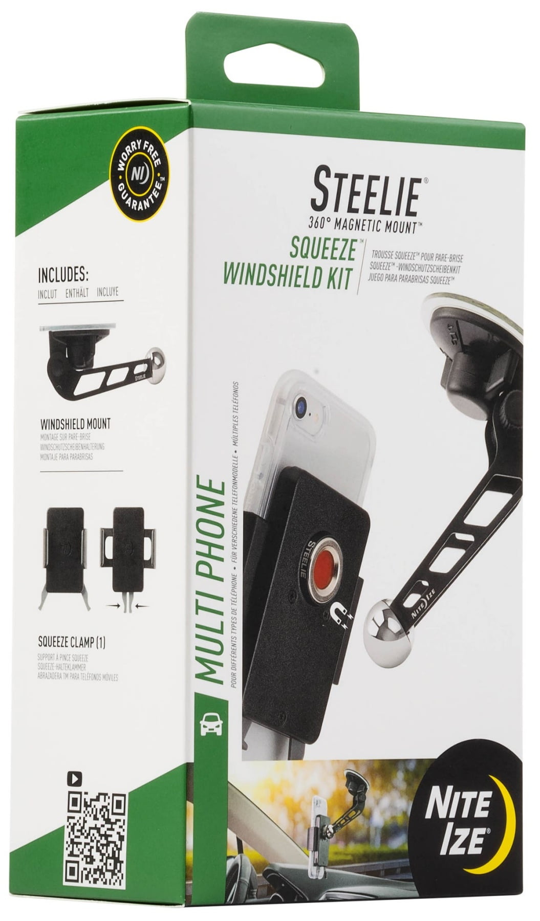 Nite Ize Steelie 360Â° Magnetic Mount Squeeze Windshield Kit