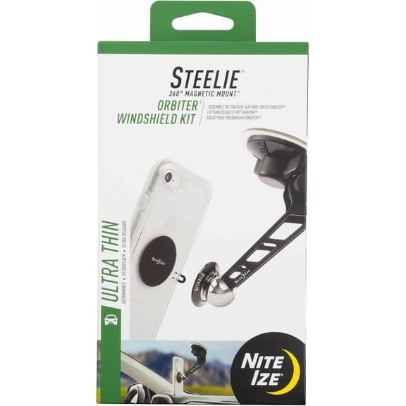 Nite Ize Steelie Orbiter Windshield Kit 360-Degree Magnetic Cell Phone Mount