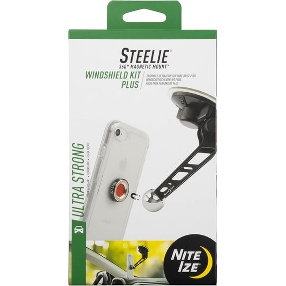 Nite Ize Steelie Orbiter Windshield Kit 360-Degree Magnetic Cell Phone Mount