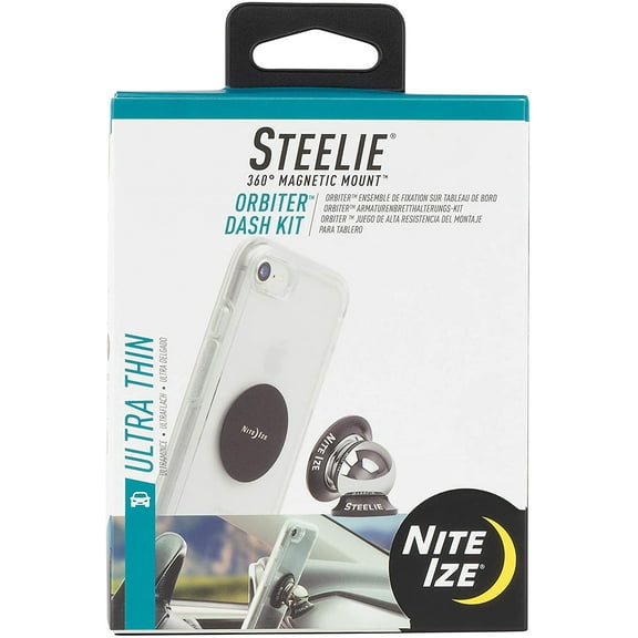 Nite Ize Steelie Orbiter Plus Dash Kit, Compatable With MagSafe Car Mount for iPhone 12, 13, Pro Max, Mini