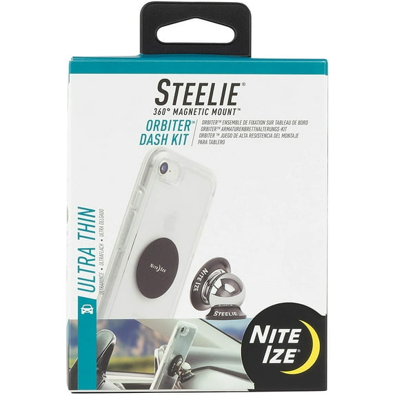 Nite Ize Steelie Orbiter Plus Dash Kit, Compatable With MagSafe Car Mount for iPhone 12, 13, Pro Max, Mini