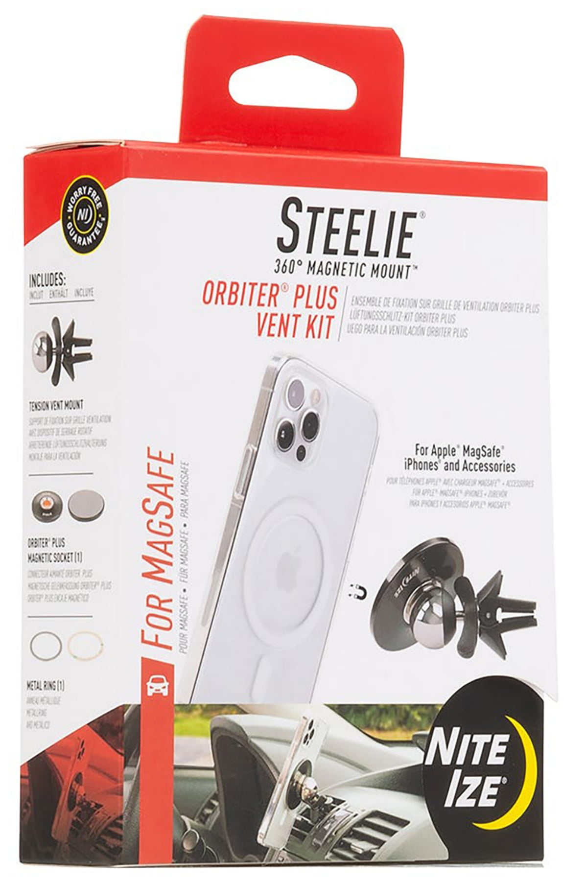 Nite Ize Steelie Orbiter Plus Vent Kit, Compatable With MagSafe Car ...