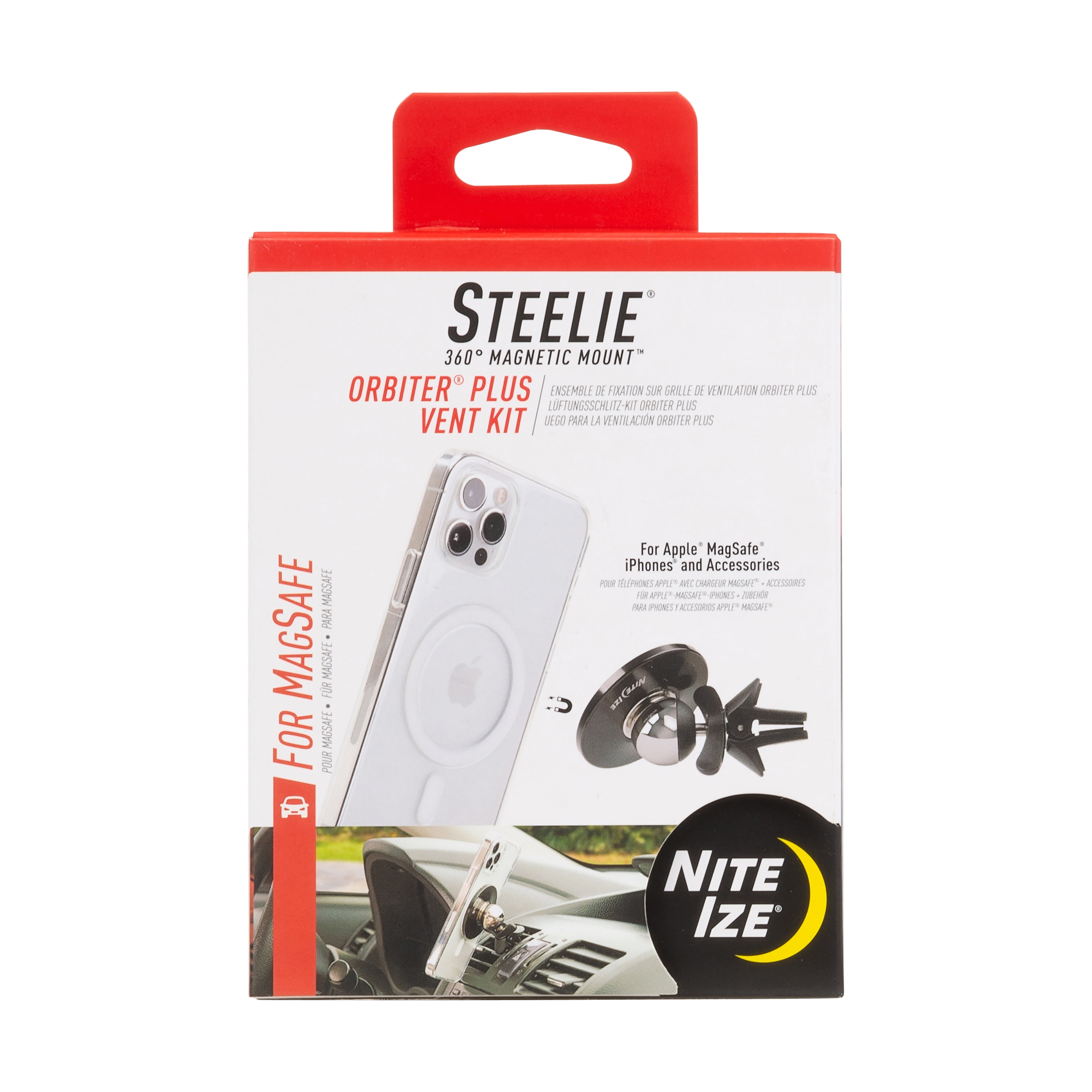 Nite Ize Steelie Orbiter Plus Vent Kit, Compatable With MagSafe Car ...