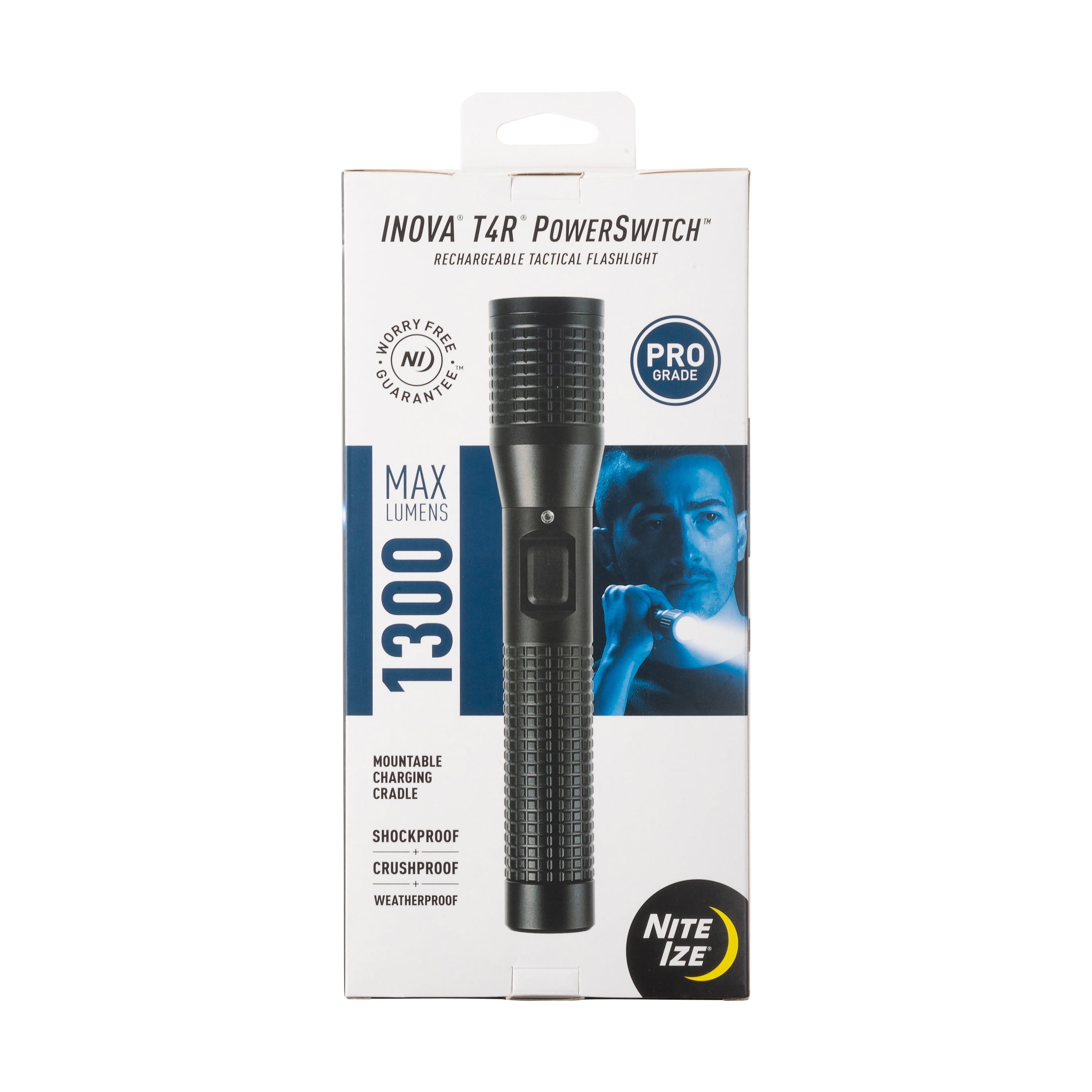 Nite Ize T4RE-01-R8 INOVA T4R PowerSwitch Rechargeable Tactical, 1300 Lumens, Premium Bundle Professional-Grade USB Charging Cradle and AC/DC Adapters Flashlight, 3500 Sansujyuku sansujyuku.com