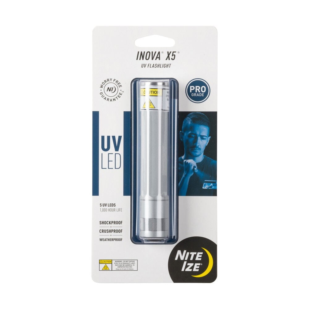 Nite Ize X5CUV-11-R7 INOVA X5 LED, Blacklight Home ID Inspection Scorpion Hunting and More UV Flashlight, Aluminum