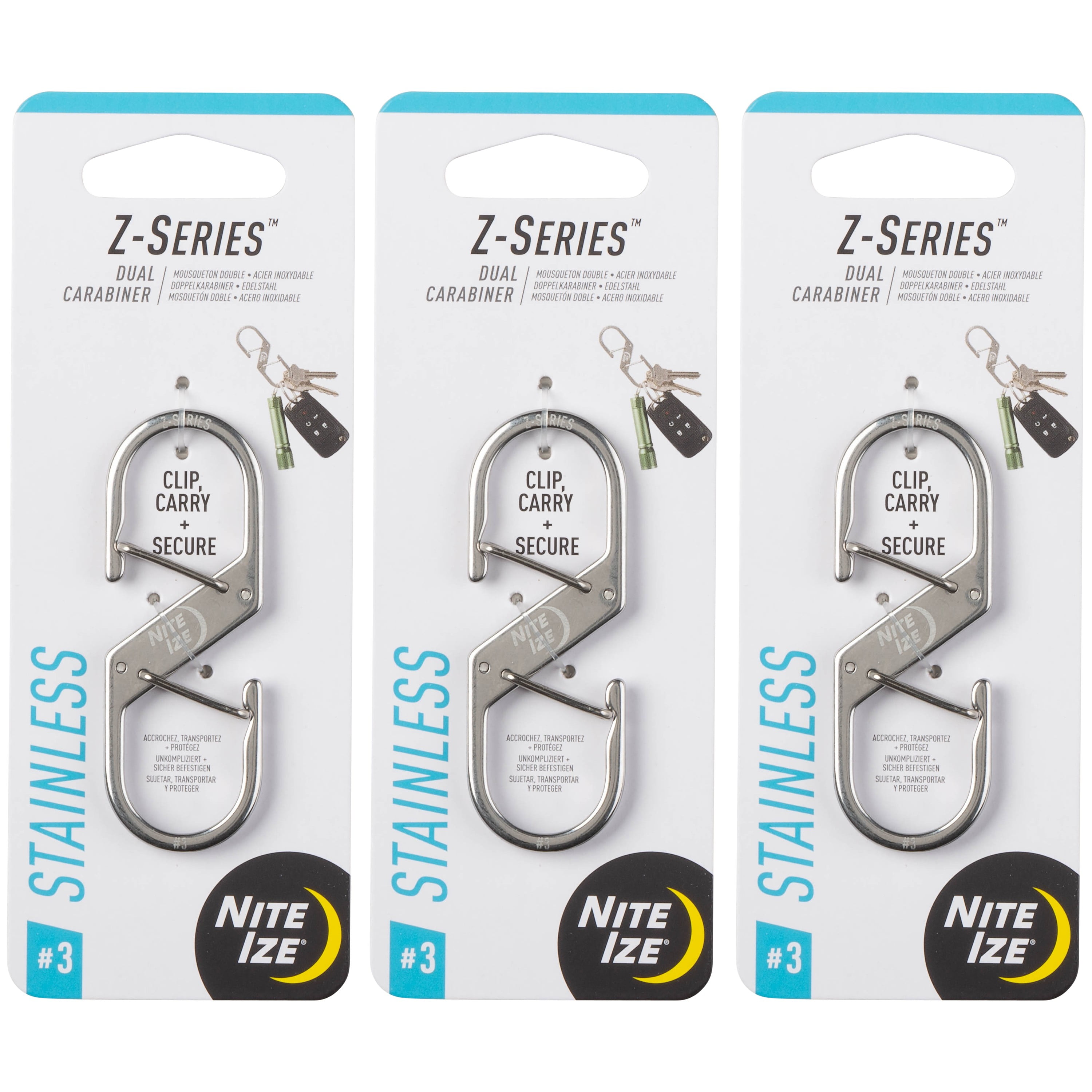 Nite Ize Z-Series Dual Carabiner - Heavy-Duty Carabiner Clips for