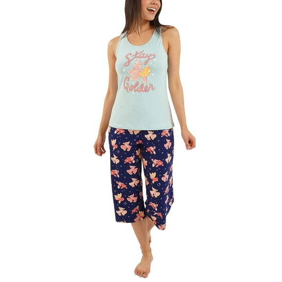 Nite Nite by Munki Munki Stay Golden Capri Pajama Set Navy Size XX-Large