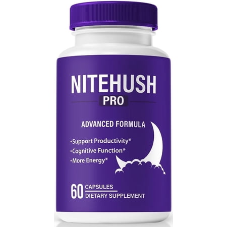 NiteHush Pro Capsules, Unlock Your Potential With Nite Hush Pro Formula - Supports Cognitive Health, All Natural Pills For Concentration, Memory and Focus, Official NiteHushPro (60 Capsules)