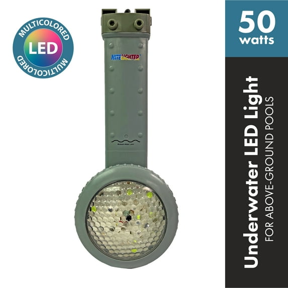 NiteLighter Multicolored 50 Watt 750 Lumen LED Underwater Light for Above Ground Pools, Grey