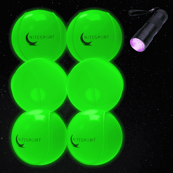 NiteSport 6-Pack Glow In The Dark Plastic Baseballs