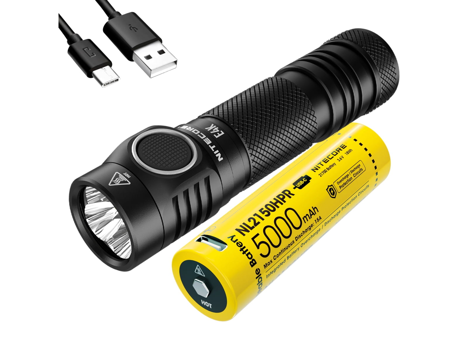 Nitecore E4K Black Water Resistant 4.63" Compact EDC Flashlight