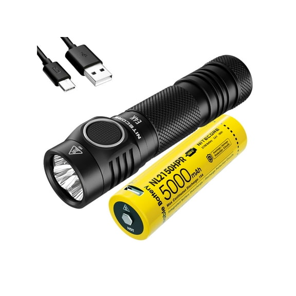 Nitecore E4K Black Water Resistant 4.63" Compact EDC Flashlight