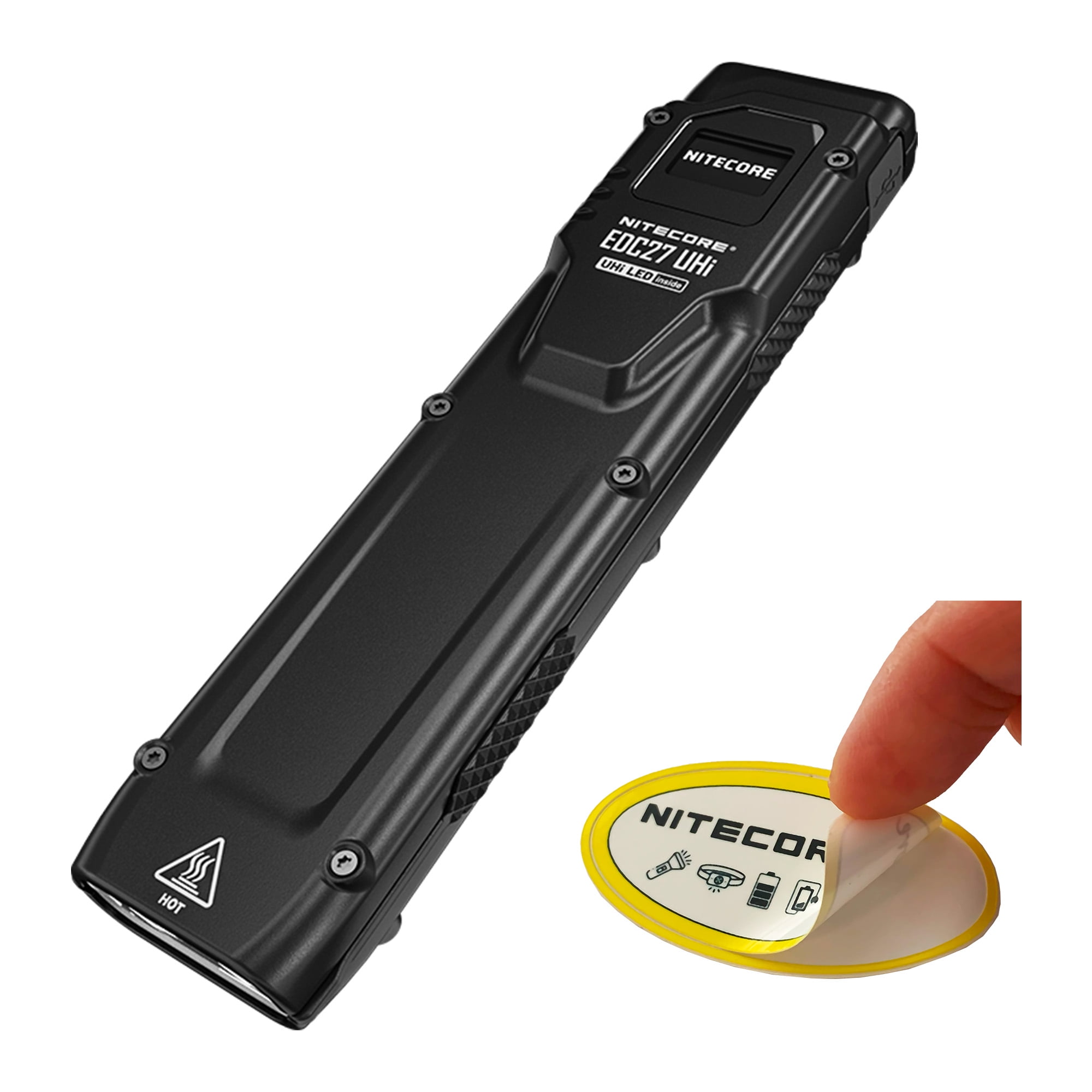 Nitecore EDC27 UHi 3100 Lumen Ultra Slim Flat EDC Flashlight + Nitecore Sticker