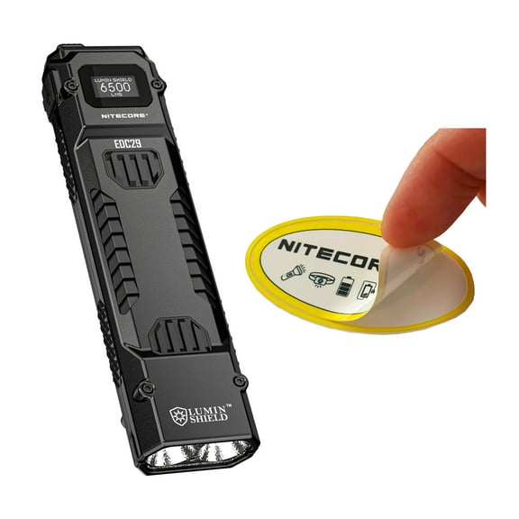 Nitecore EDC29 6500 Lumen USB-C Rechargeable Flat EDC Flashlight + Nitecore Sticker