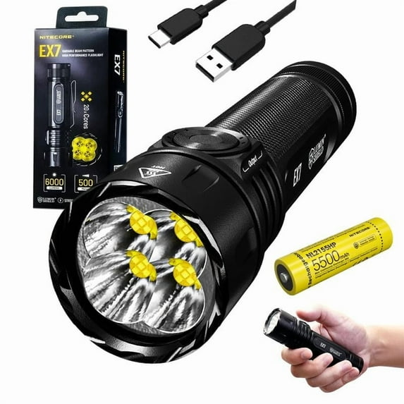 Nitecore EX7 Variable Beam High Performance LED Rechargeable Flashlight