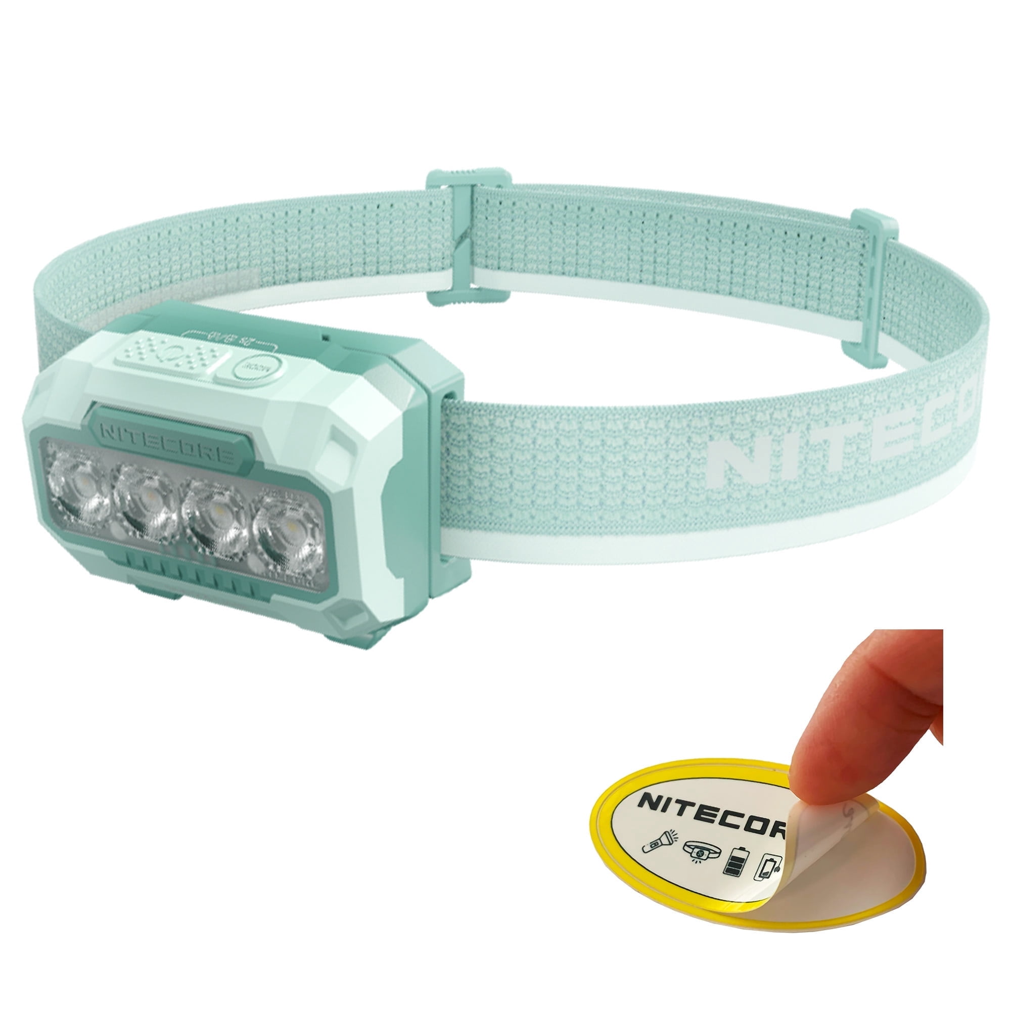 Nitecore HA23 UHE 600 Lumen AAA Camping Headlamp with Multiple Color Temperatures (Green) + Nitecore Sticker
