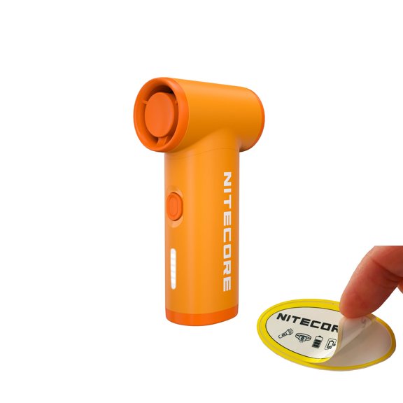 Nitecore NEF nano Palm-Sized High Speed Handheld Fan (Orange) + Nitecore Sticker