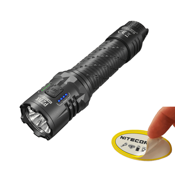 Nitecore P27iX 5000 Lumen Customizable Tactical Flashlight with Multi-Beam Modes + Nitecore Sticker