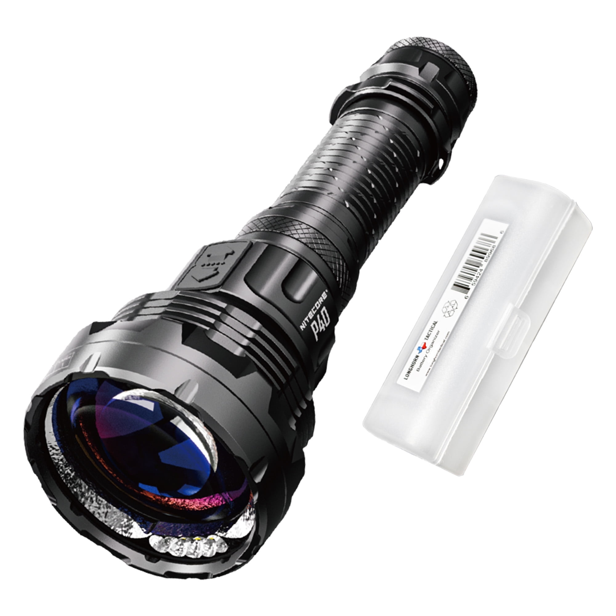 Nitecore P40 3171 Yards Ultra Long Throwing Rechargeable LEP Flashlight + LumenTac Organizer
