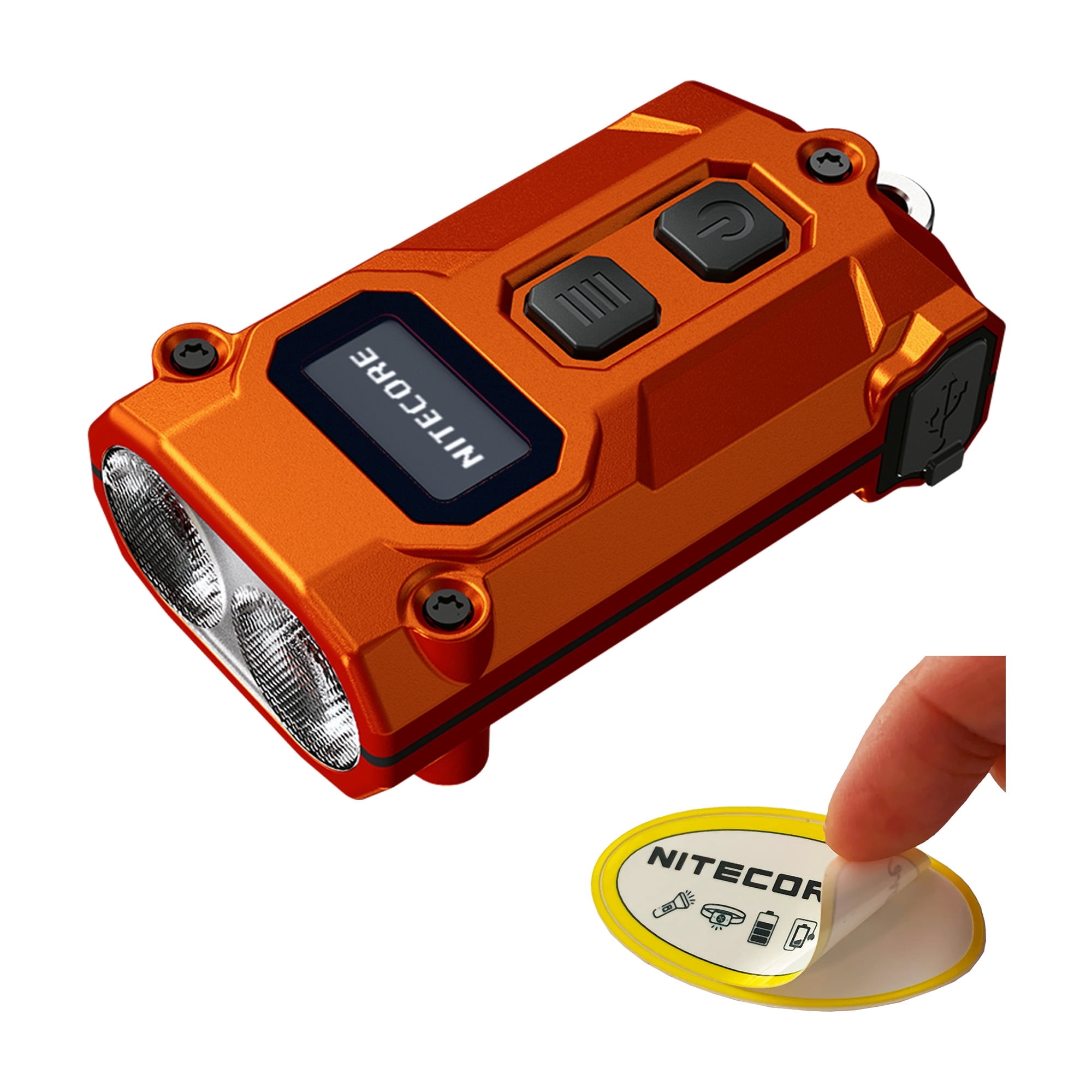 Nitecore TINI 3 600 Lumen Multi-Color Rechargeable Keychain Flashlight (Orange) + Nitecore Sticker
