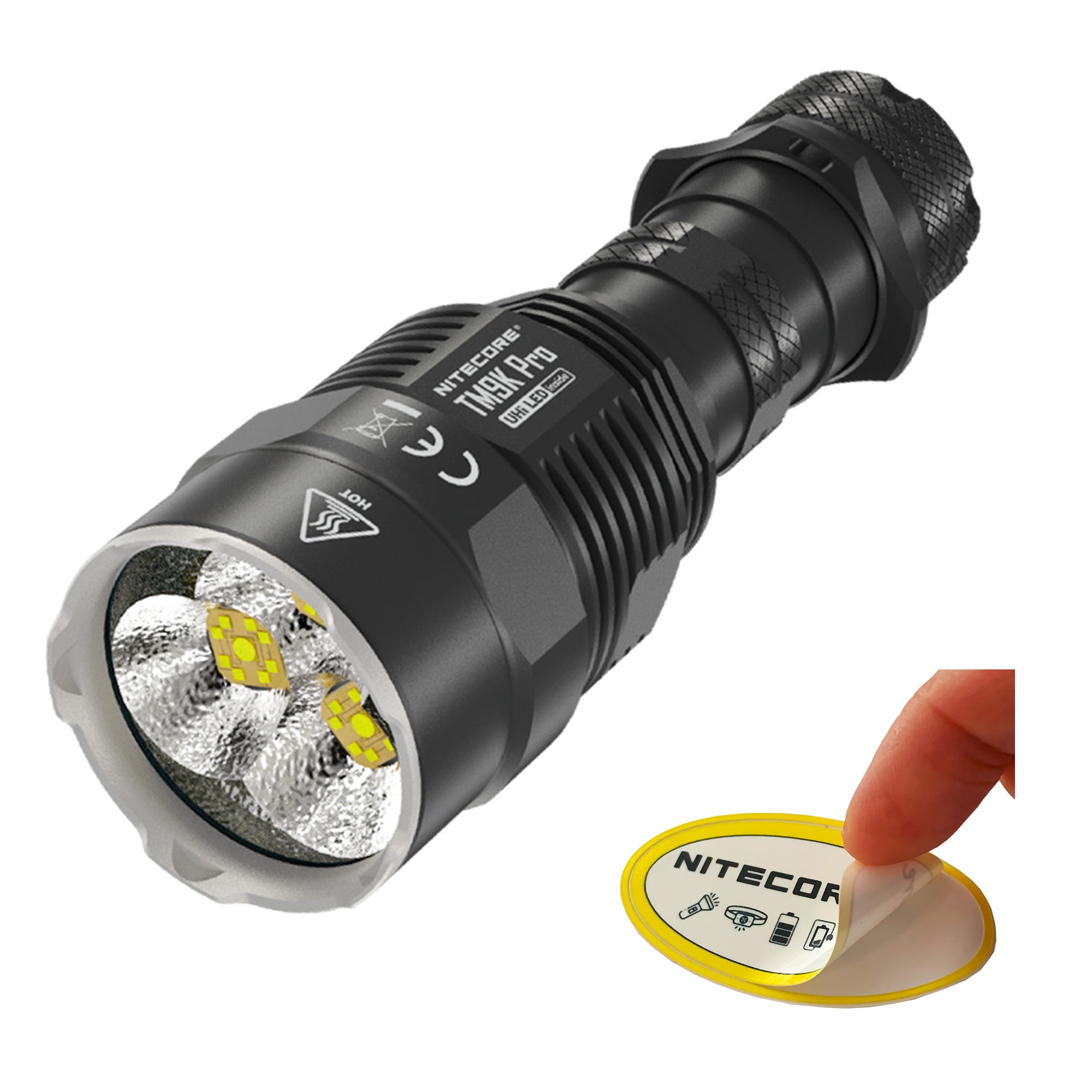 Nitecore TM9K Pro 9900 Lumen Fast Charging USB-C Flashlight + Nitecore Sticker
