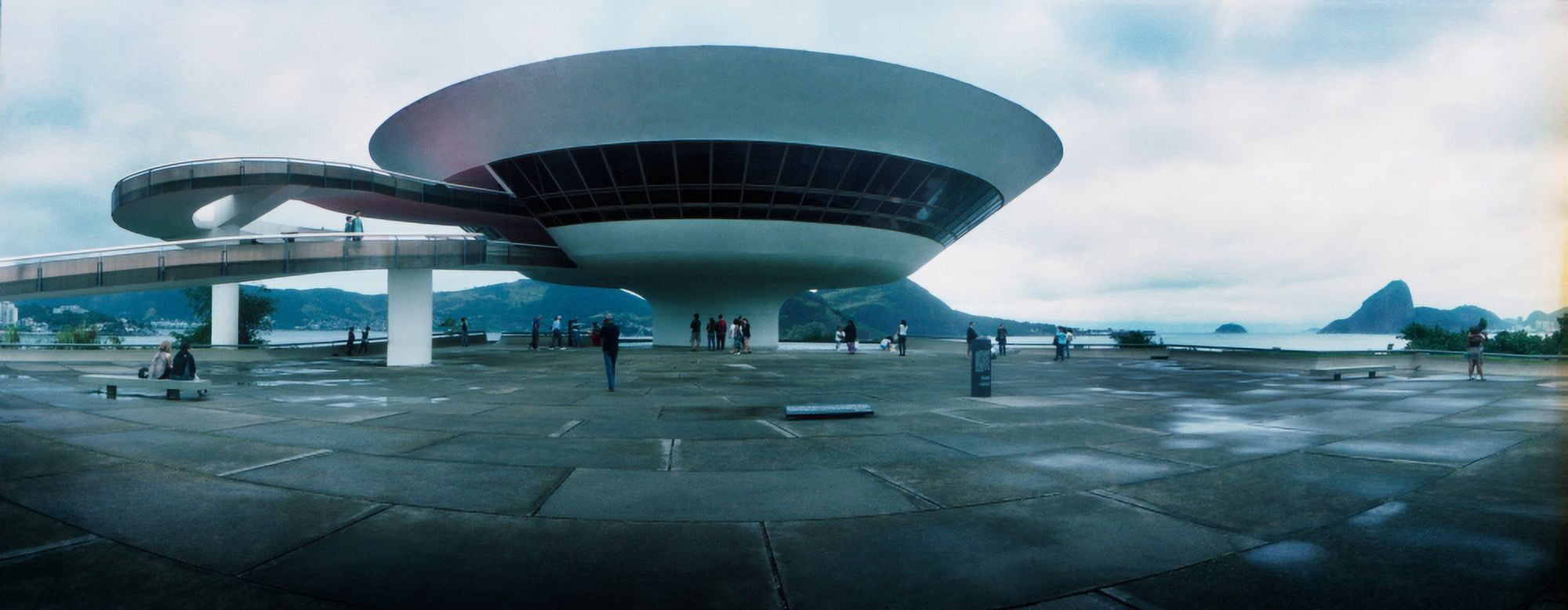 Niteroi Contemporary Art Museum designed by Oscar Niemeyer Niteroi Rio de Janeiro Brazil Canvas Art - Panoramic Images (27 x 9)