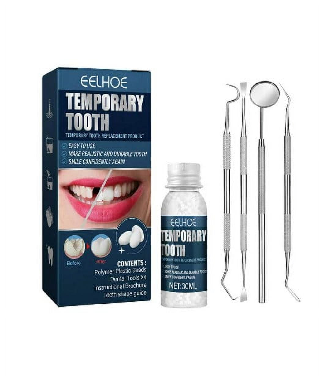 Sagit Temporary Tooth Beads Fake Teeth, Tooth Kit For Temporary Fixing The  Missing And Broken Tooth Replacements – the best products in the Joom Geek  online store