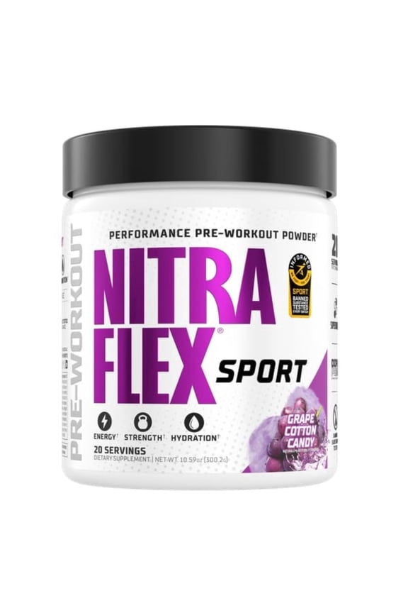 NITRAFLEX SPORT, Grape Cotton Candy, 10.59 oz (20 Servings)