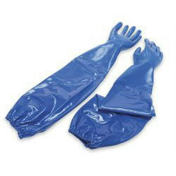 Nitri-Knit™ Supported Nitrile Gloves, Elastic Cuff, Interlock Knit, 11, Blue