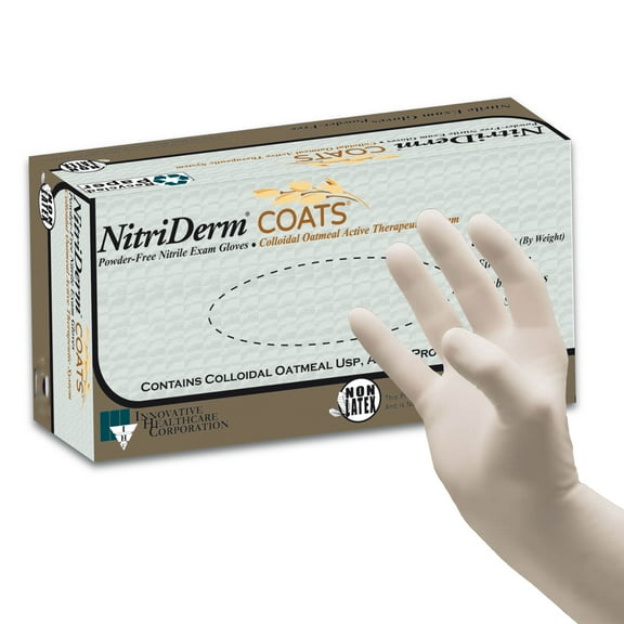 NitriDerm COATS Disposable Nitrile Exam Glove Standard Cuff Length MEDIUM 125202 200 per Box