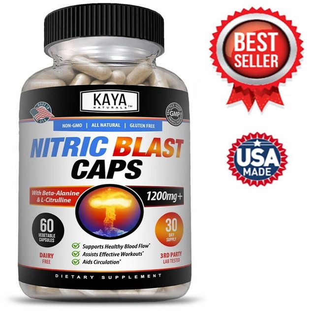 Nitric Blast 60ct, LArginine Nitric oxide, ED Testosterone Booster