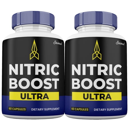 Nitric Boost Blood Flow Pills, Male Supplement, 2 Month Supply (2 Pack)