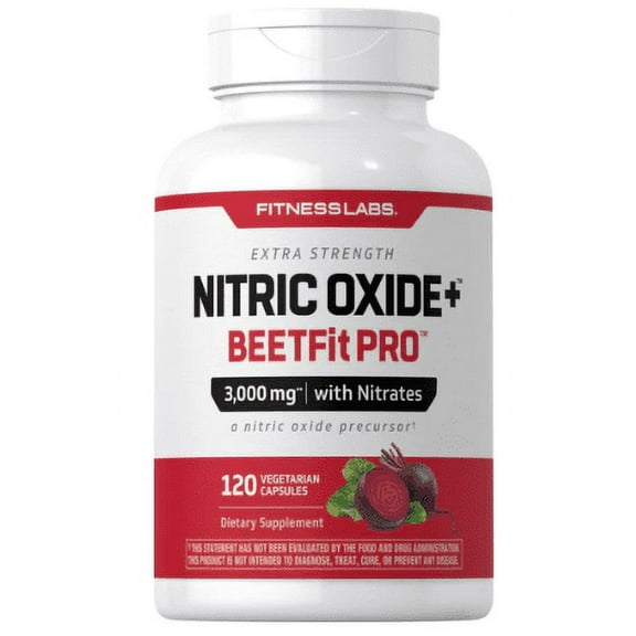 Nitric Oxide Supplement | Beet Root Capsules | with Nitrates | 120 Count | by Fitness Labs