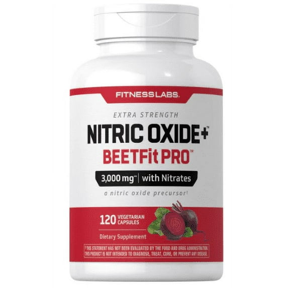 Nitric Oxide Supplement | Beet Root Capsules | with Nitrates | 120 Count | by Fitness Labs