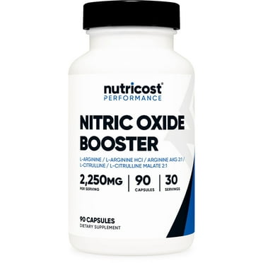 Nutricost Nitric Oxide Booster (2250mg) 90 Capsules -  Gluten Free, Non-GMO, 750mg Per Casule, 30 Servings