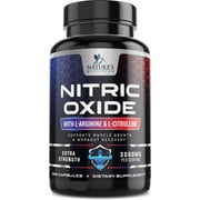 Nitric Oxide Booster Extra Strength - 3X Strength L-Arginine & Citrulline Supplement - Best Nitric Oxide Supplements for Men - Supports Muscle, Heart Health, Energy - Bottled in USA - 240 Capsules