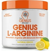 Nitric Oxide Booster L-Arginine Supplement for Healthy Blood Pressure - Performance Support, Lemon, Genius L-Arginine by the Genius Brand