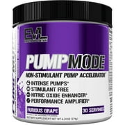 Nitric Oxide Booster Workout Supplement - EVLution Nutrition Pump Mode NO Boost for Performance & Vascularity - Pre Workout Powder 30 Servings Furious Grape