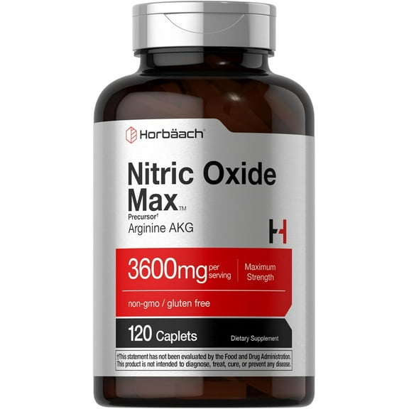 Nitric Oxide Max 3600mg | 120 Caplets | Pre Workout | by Horbaach