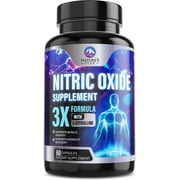 Extra Strength Nitric Oxide Booster - 3X Strength L-Arginine, Citrulline, & Beta Alanine - Premium Nitric Booster Natural Energy, Muscle & Heart Support, Bottled in USA for Men & Women - 60 Capsules
