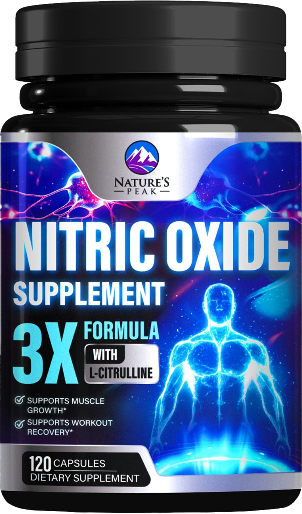 Nitric Oxide Booster 3000mg - Extra Strength L Arginine & Citrulline Supplement for Men & Women - Premium Muscle Supporting Nitric Booster - Natural Energy & Heart Health Support - 120 Capsules