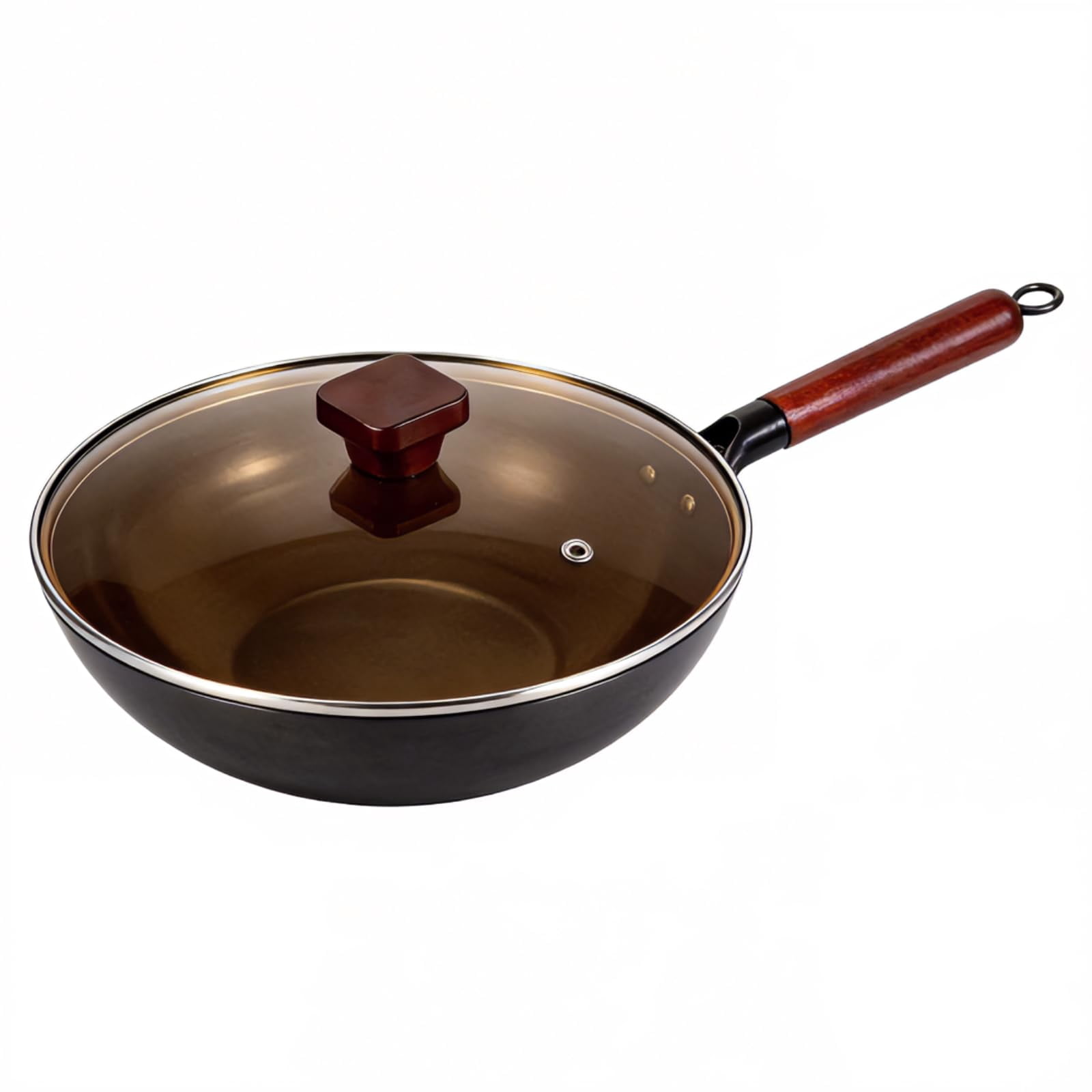 Nitrided Carbon Steel Wok  12" (30cm) Pre-seasoned - Induction Electric & Gas Stove Compatible Even Heat Base For Authentic Hei Family Stir-fry