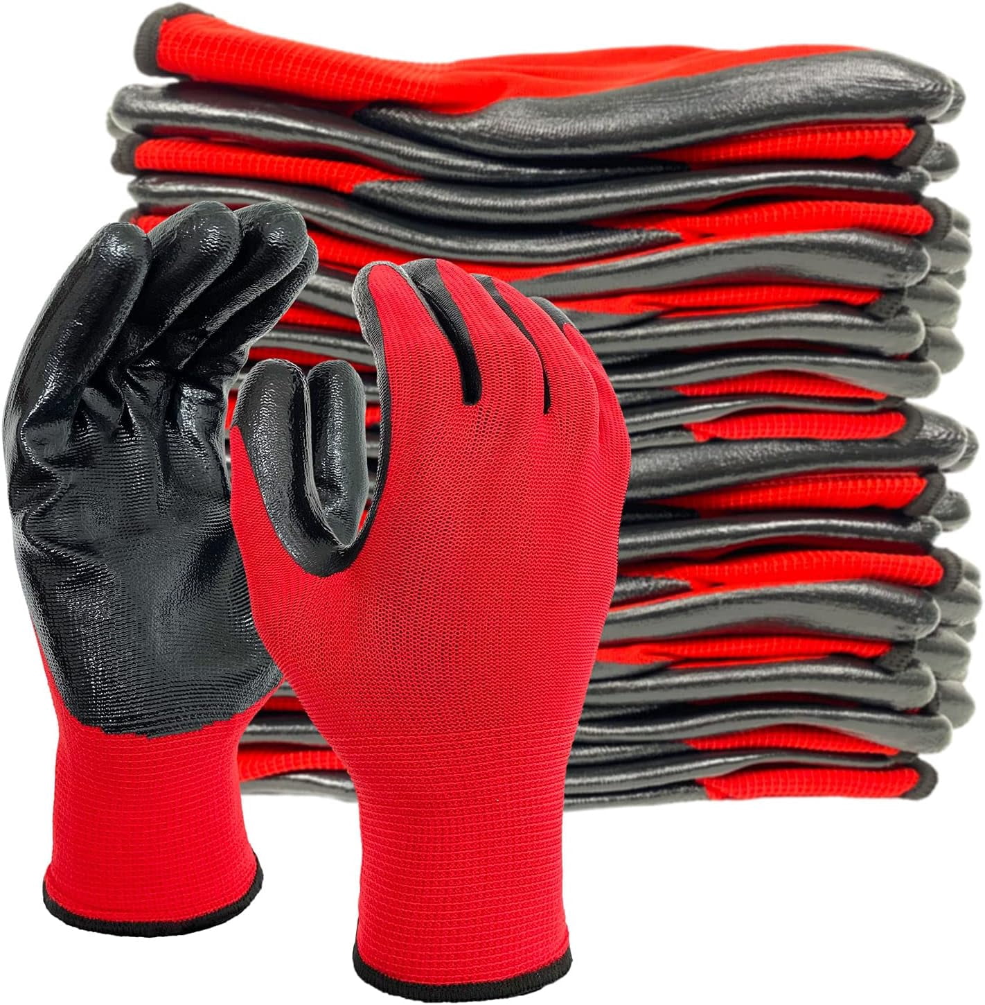 Nitrile Coated Work Gloves,Superior Oil Resistance with Grip for Men Women Automotive,Gardening, Mechanic